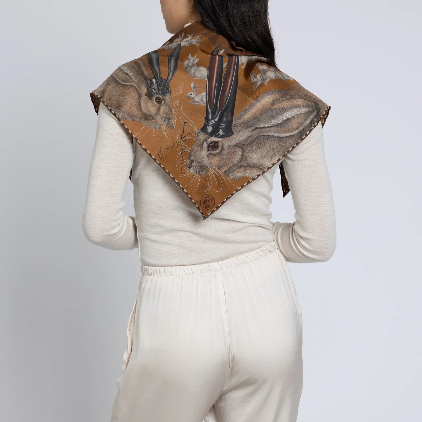 SABINA SAVAGE The Floating Rabbits Silk Scarf Triangular