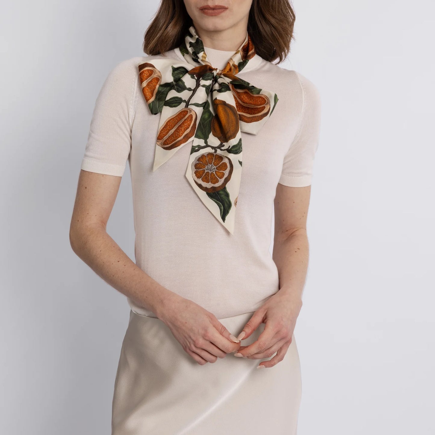 SABINA SAVAGE Oranges and Lemons Silk Ribbon Scarf