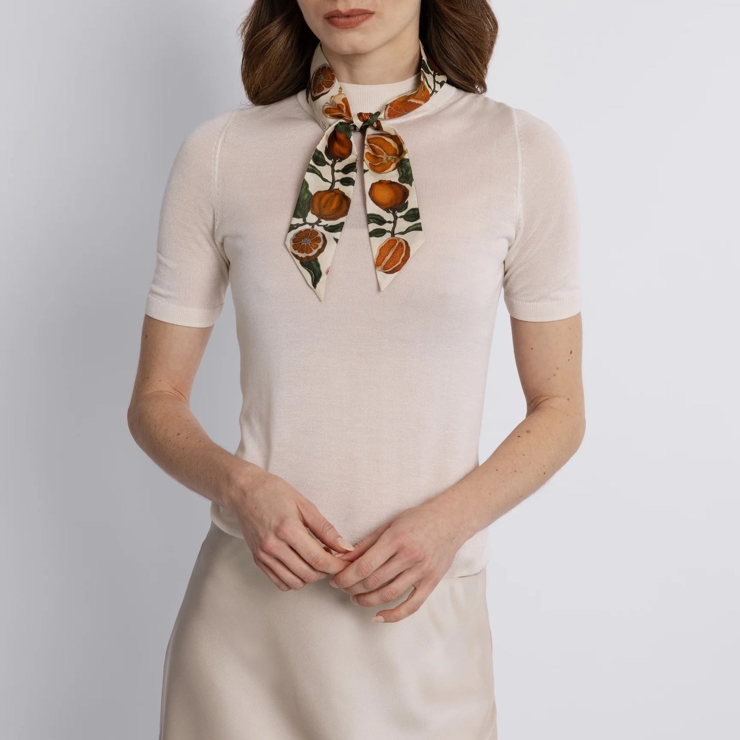 SABINA SAVAGE Oranges and Lemons Silk Ribbon Scarf