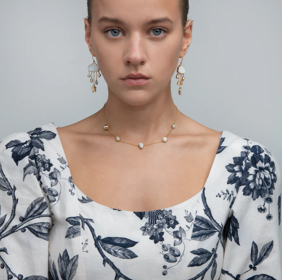 GRAINNE MORTON Blue Eye Five Mini Charm Necklace