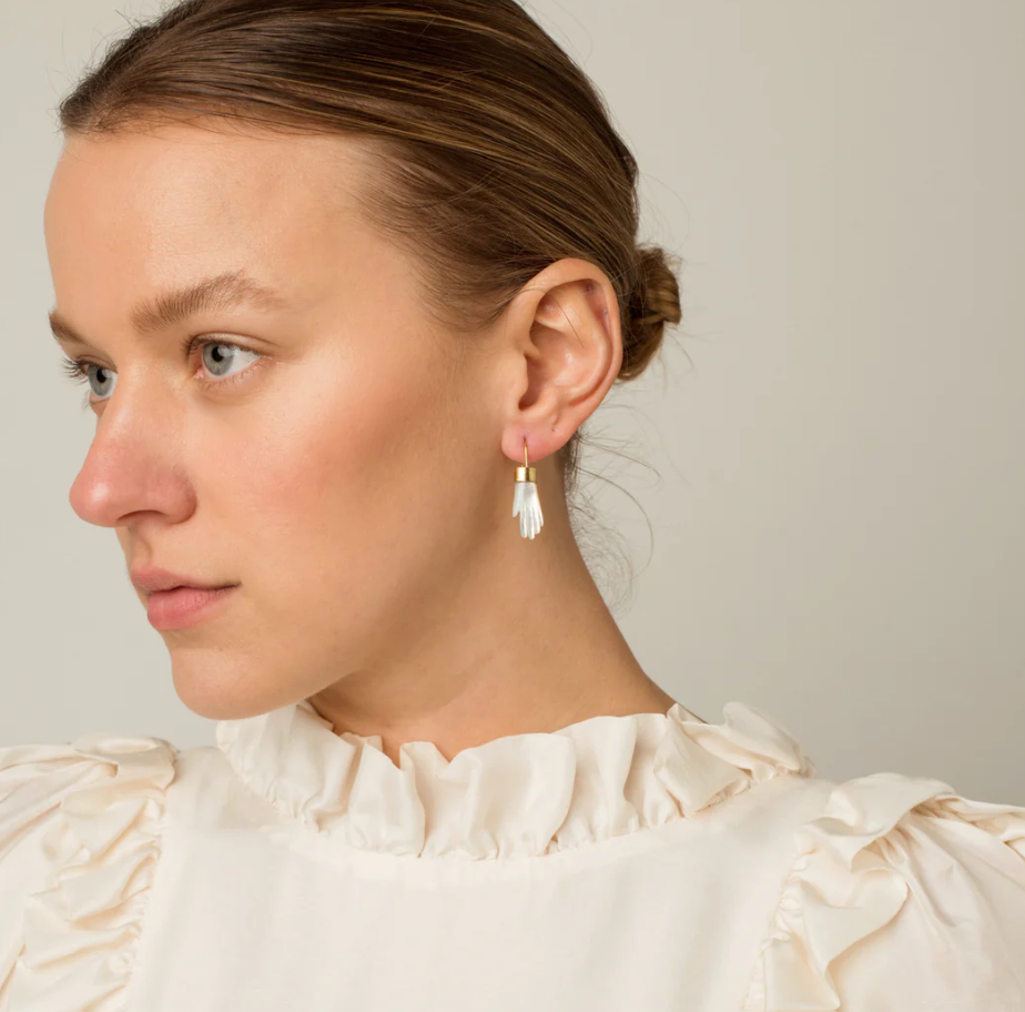 GRAINNE MORTON Black Hand Hook Earrings