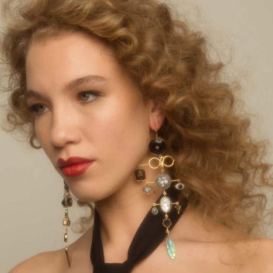 GRAINNE MORTON Serpent Multilayer Balance Drop Earrings
