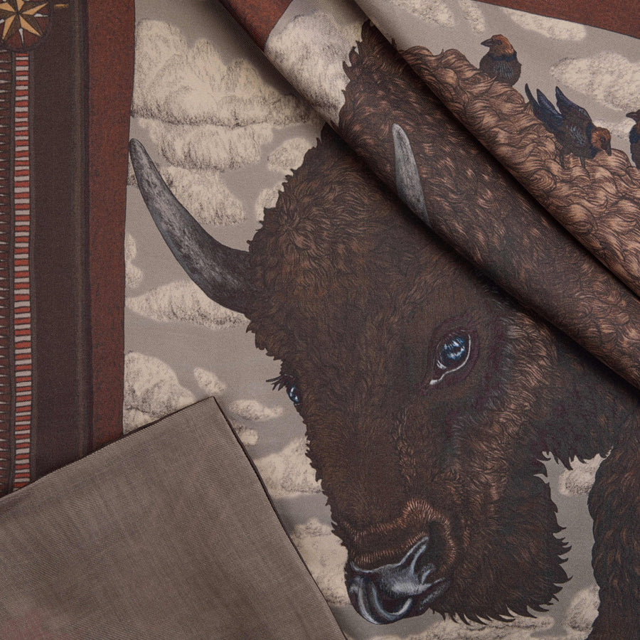 SABINA SAVAGE Secrets of the Bison Cashmere-Lined Stole