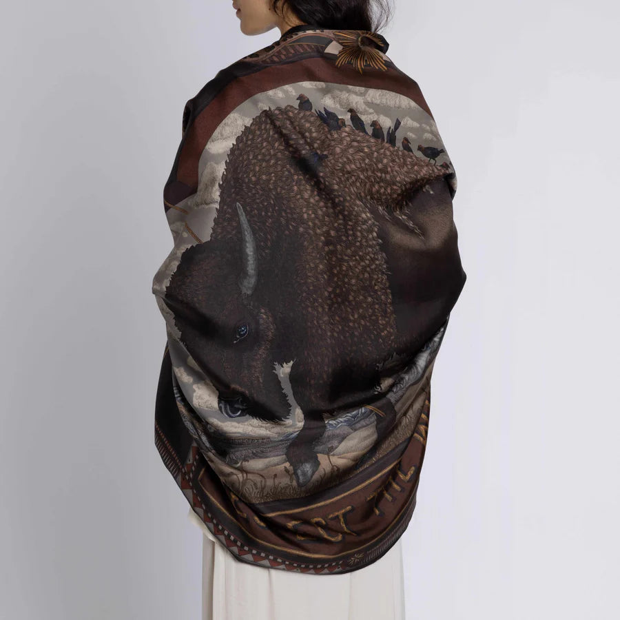 SABINA SAVAGE Secrets of the Bison Cashmere-Lined Stole