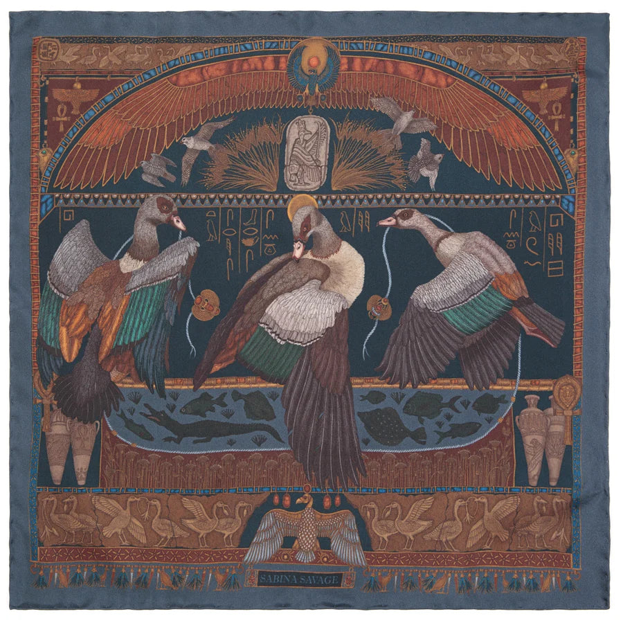 SABINA SAVAGE The Heralds of Horus Small Silk Scarf
