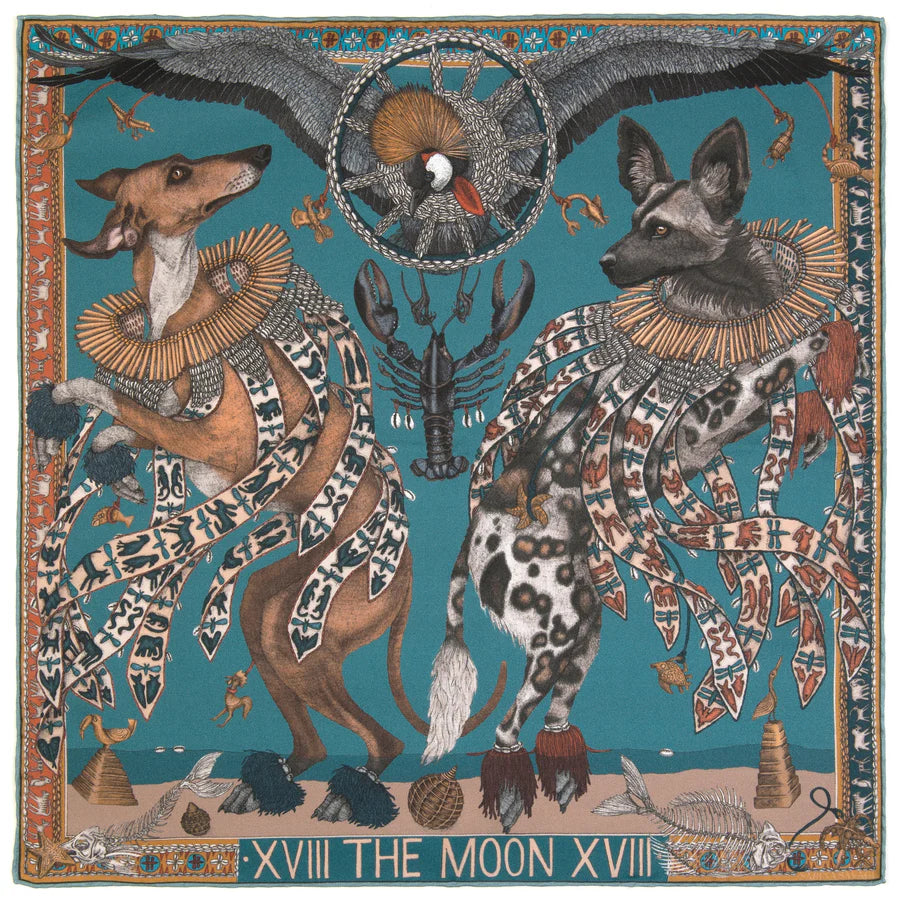 SABINA SAVAGE The Moon Small Silk Scarf