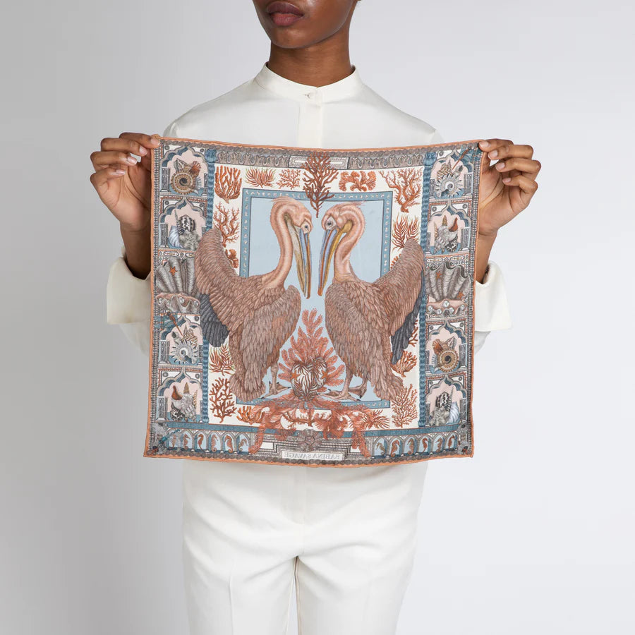 SABINA SAVAGE The Pelicans and The Sea Silk Scarf