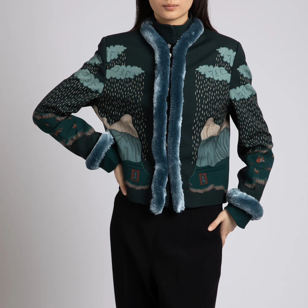 SABINA SAVAGE The Snow Lion Fringe Tailored Jacket