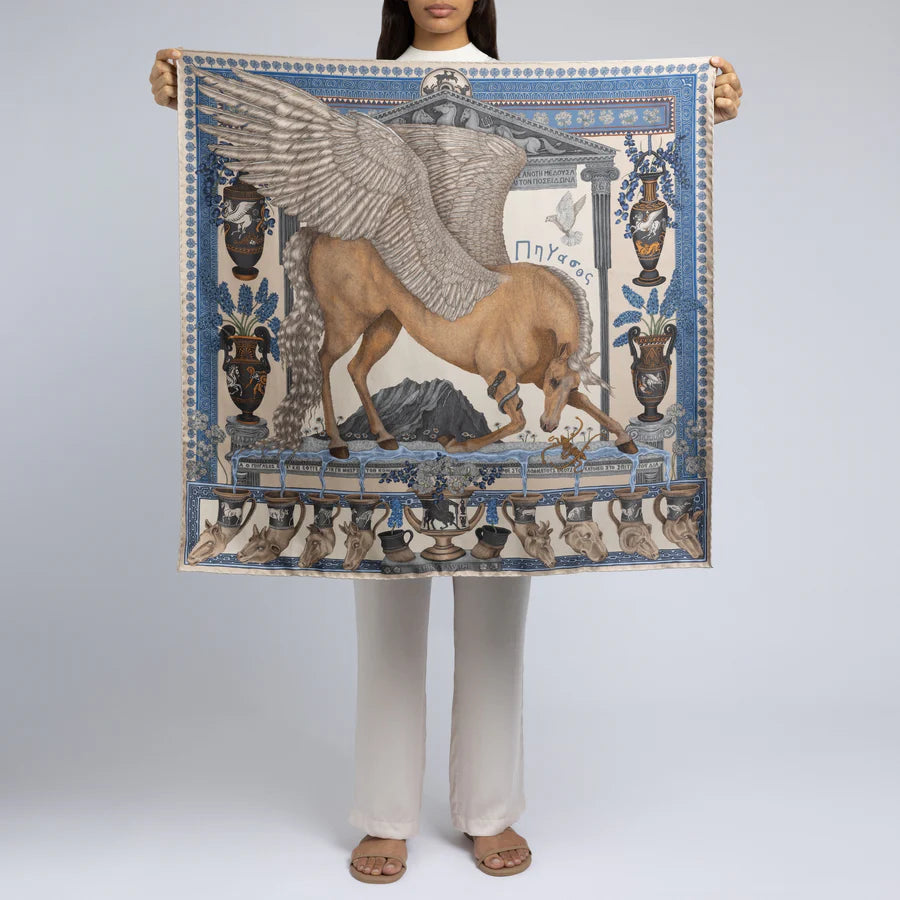 SABINA SAVAGE Temple of Pegasus Silk Scarf