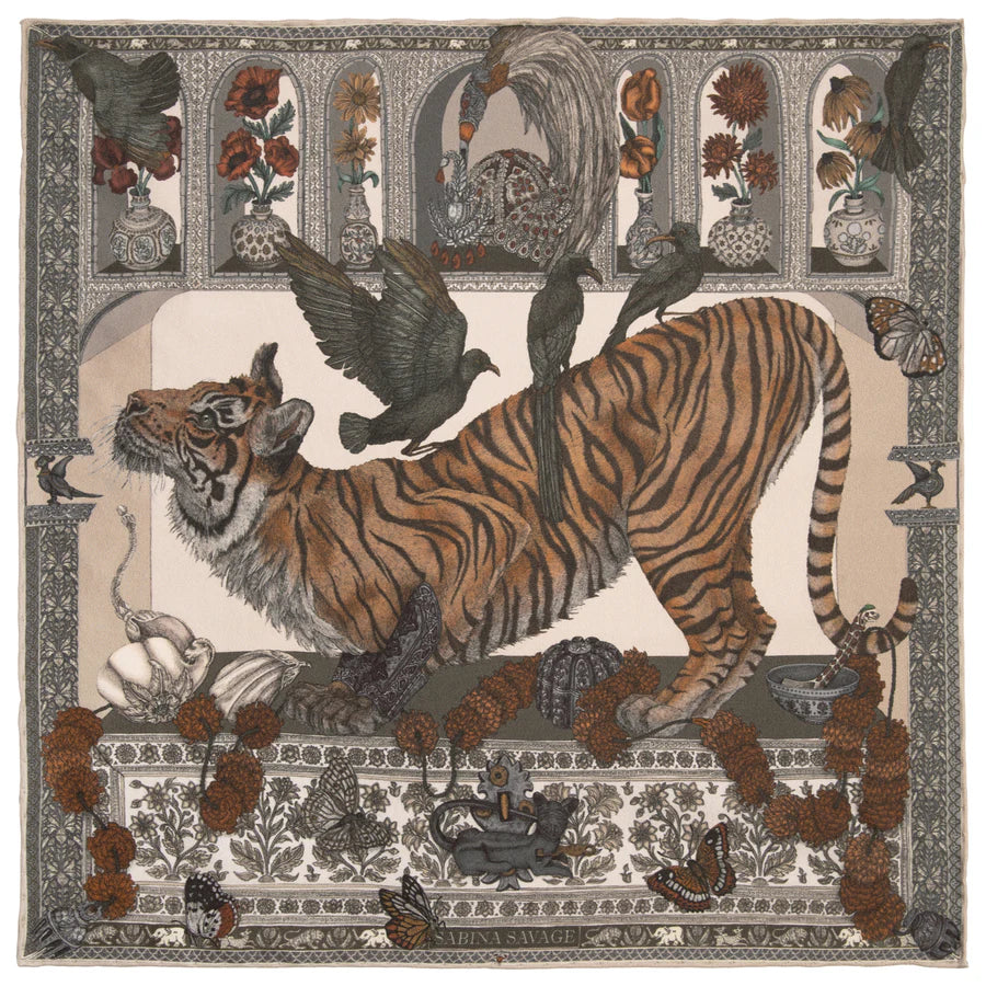 SABINA SAVAGE The Tiger Trap Silk Scarf