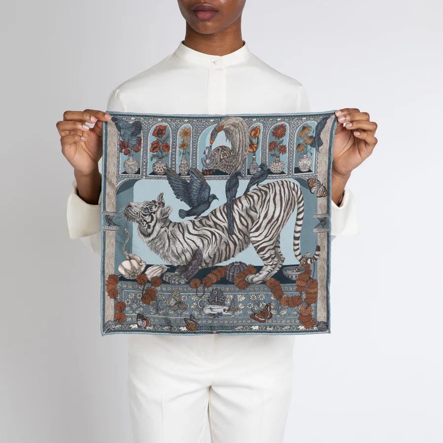 SABINA SAVAGE The Tiger Trap Silk Scarf