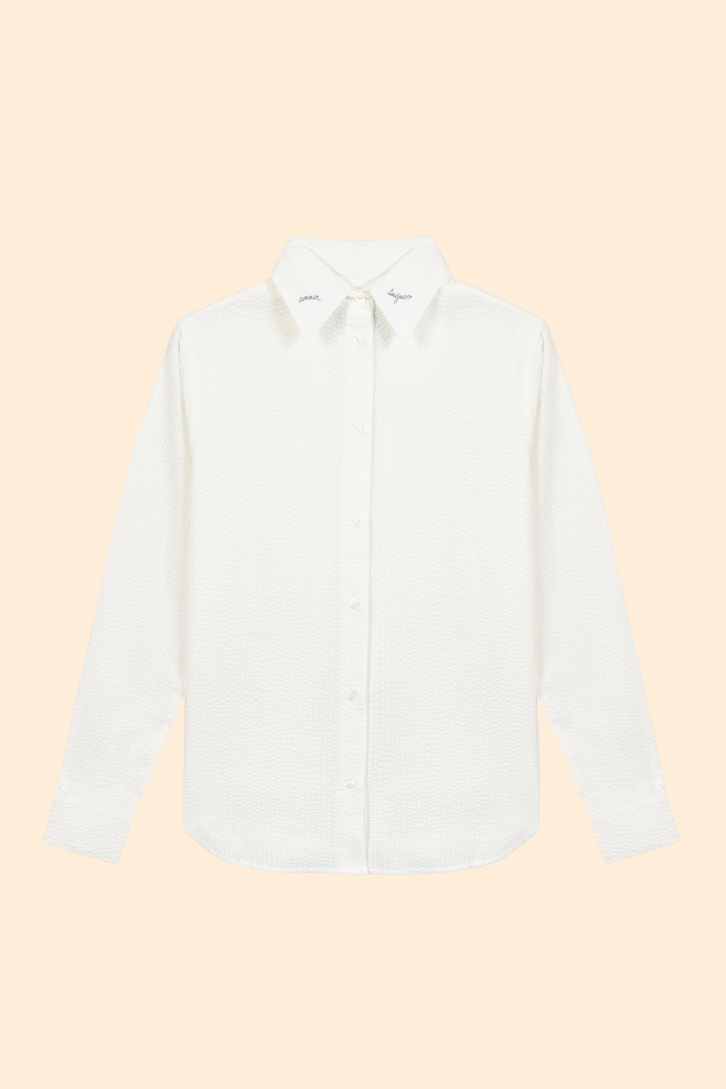 MAISON LABICHE Grisel Seersucker Amour Toujours Shirt