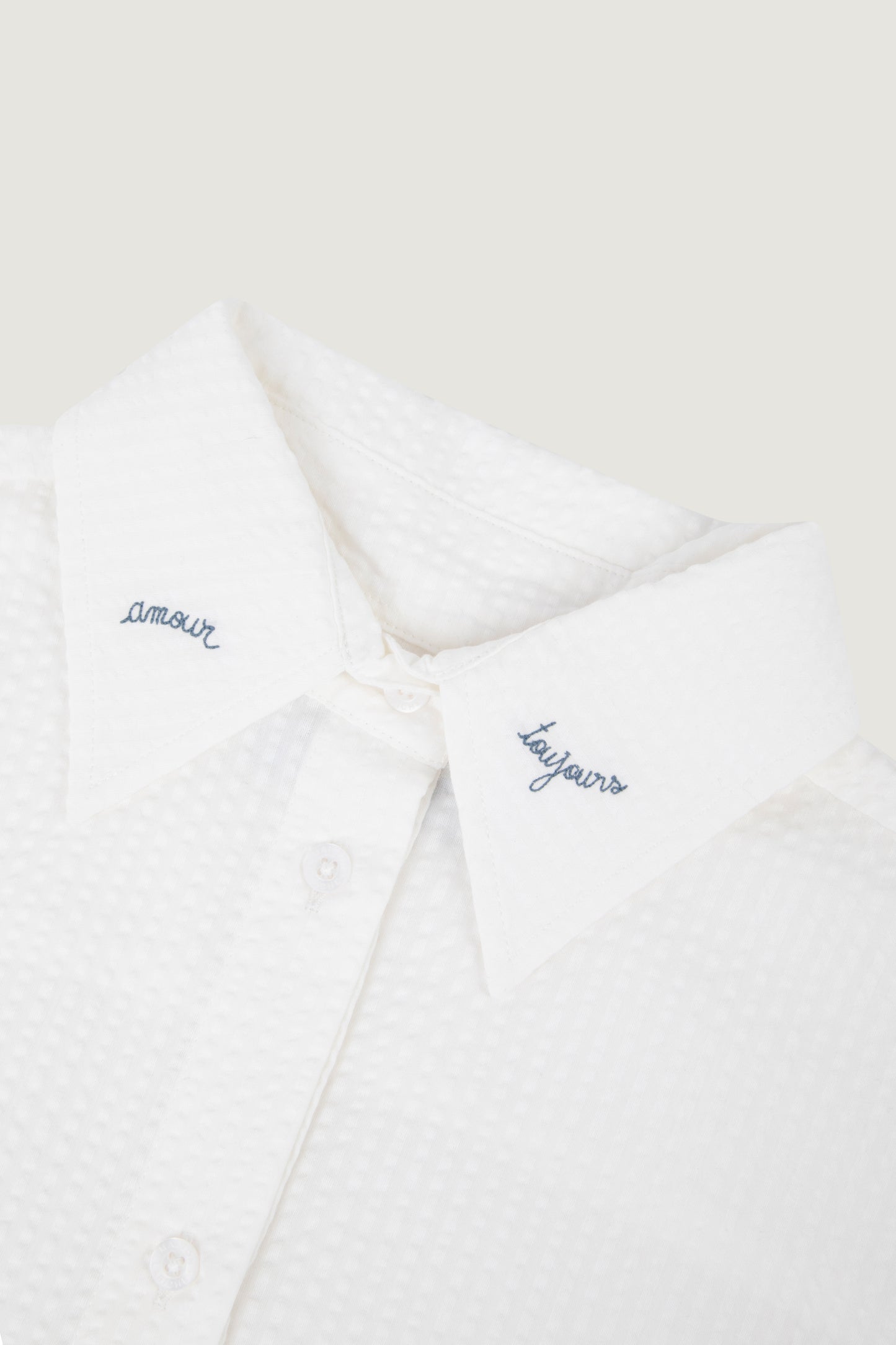 MAISON LABICHE Grisel Seersucker Amour Toujours Shirt