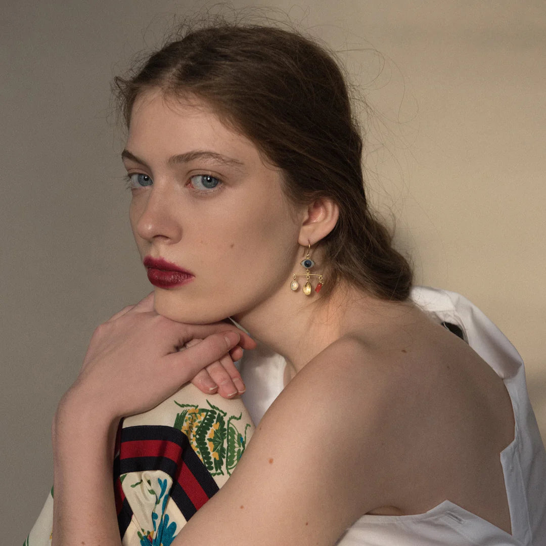 GRAINNE MORTON Black Eye Balance Drop Earrings