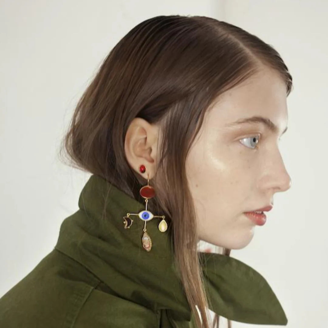 GRAINNE MORTON Eye Cross Drop Earrings