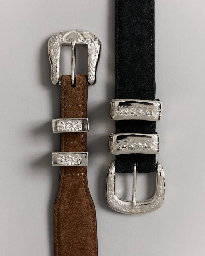 UNCOMMON MAN Bark Brown Suede Western Belt