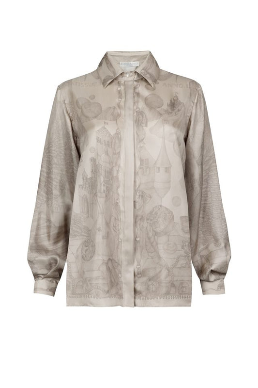 SABINA SAVAGE The Glass Swan Pencil Silk Oxford Shirt