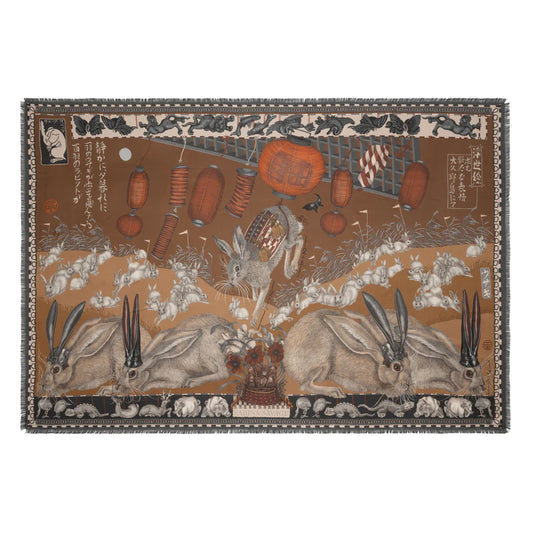 SABINA SAVAGE The Floating Rabbits Silk Scarf Rectangular