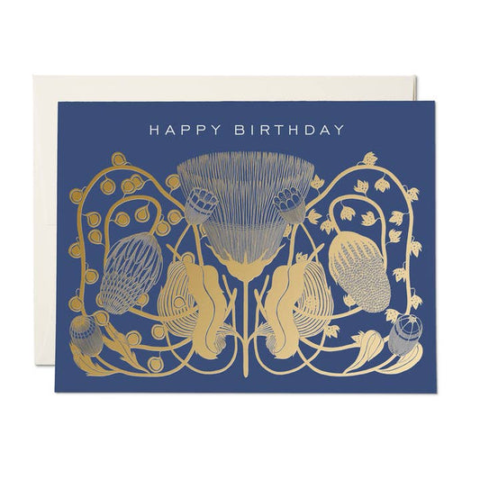 RED CAP CARDS Cobalt Birthday Card