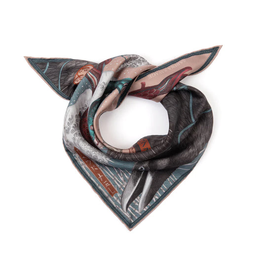 SABINA SAVAGE Koinobori Karasu Silk Scarf Triangular