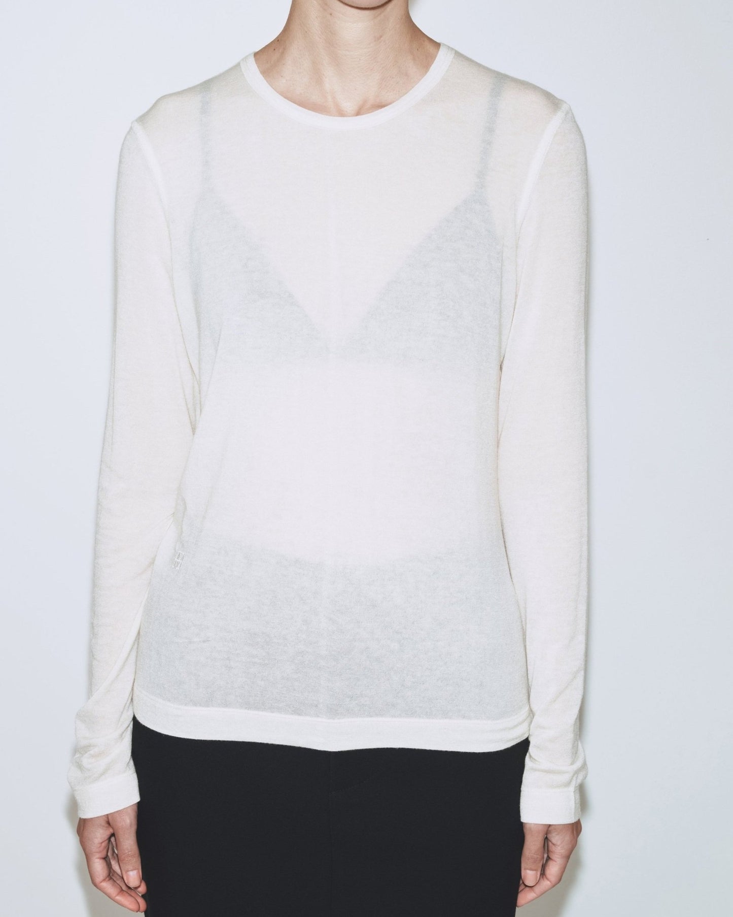 MIJEONG PARK Wool Tencel Crewneck Top