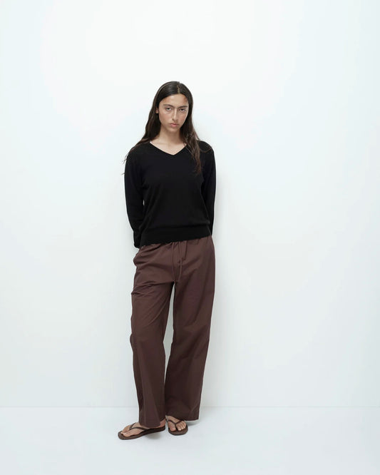 MIJEONG PARK Dark Brown Cotton Drawstring Pants