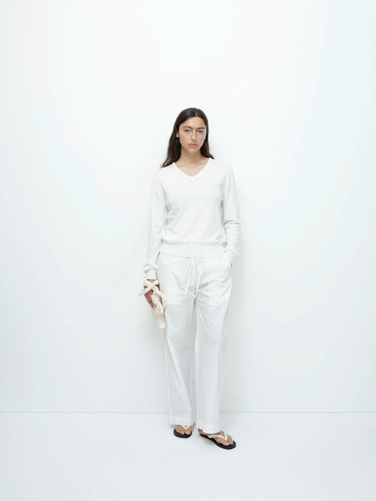 MIJEONG PARK Cotton Blend V-neck Knit Top