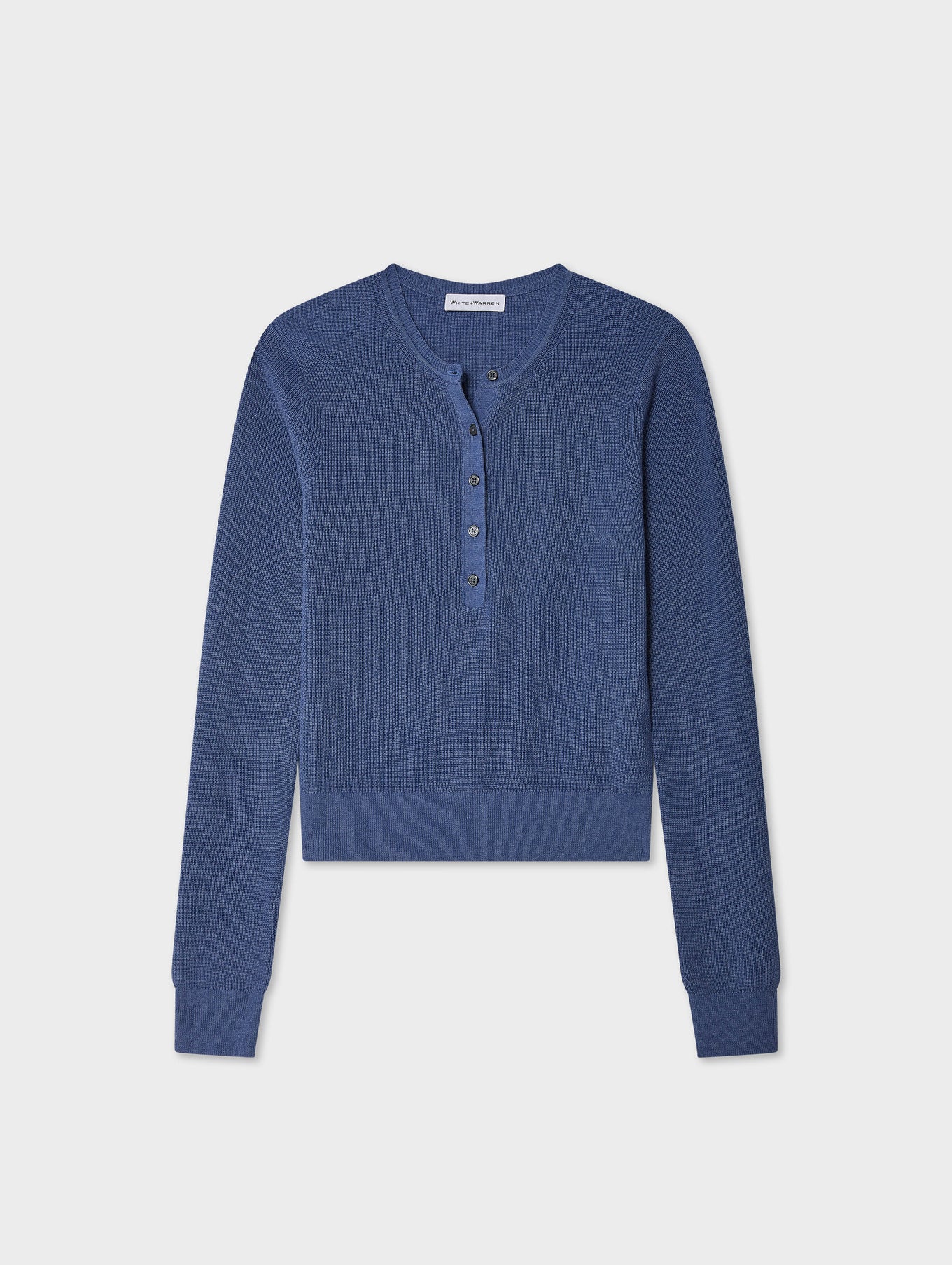 WHITE + WARREN Fine Cotton Ribbed Henley