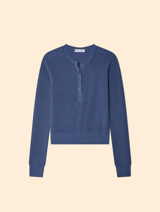 WHITE & WARREN Fine Cotton Ribbed Henley