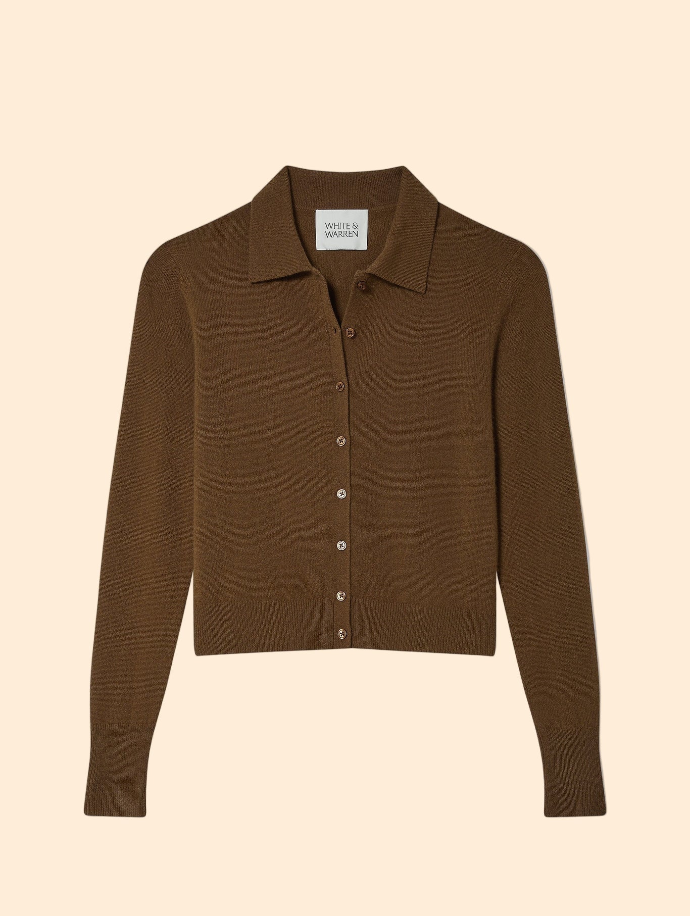 WHITE & WARREN Cashmere Collared Cardigan