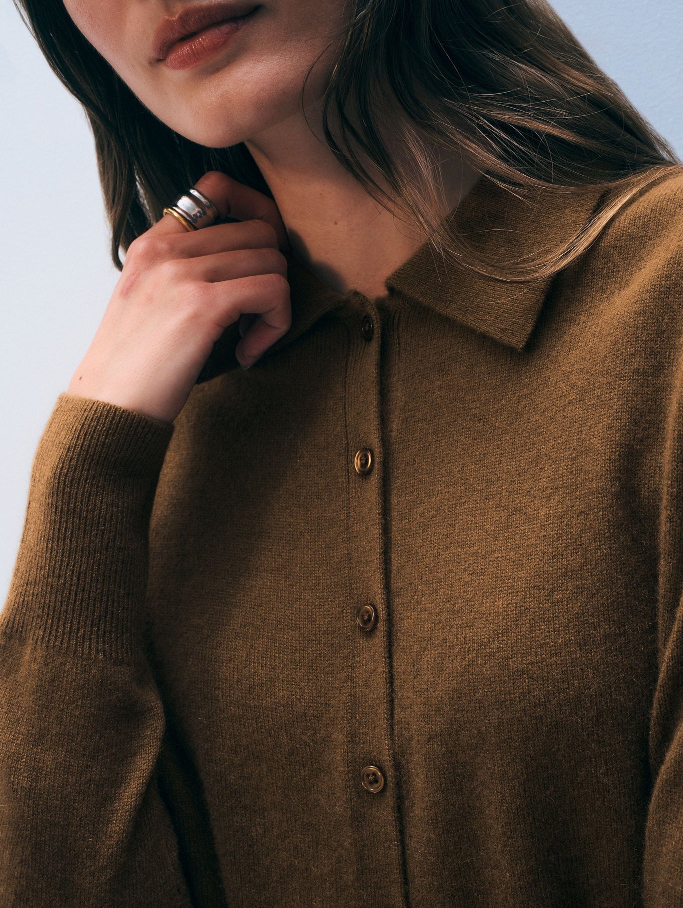 WHITE & WARREN Cashmere Collared Cardigan