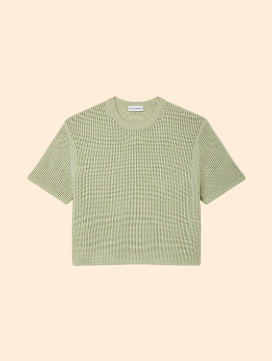 WHITE & WARREN Waffle Mesh Tee