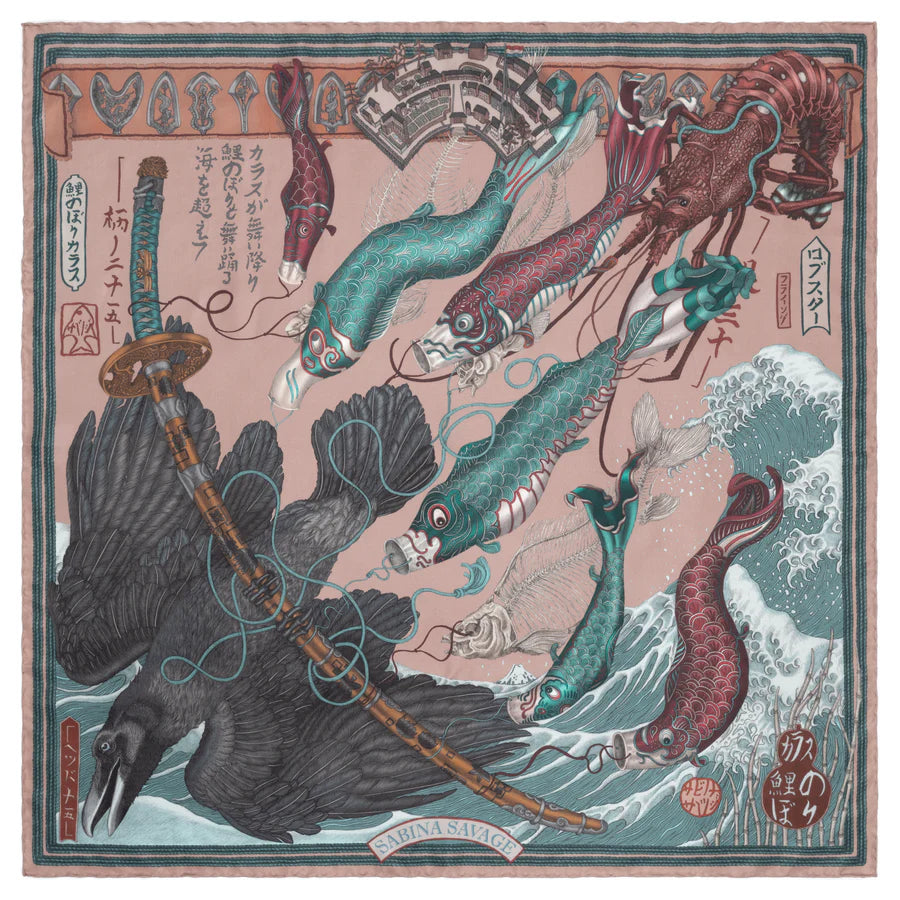 SABINA SAVAGE Koinobori Karas Silk Scarf