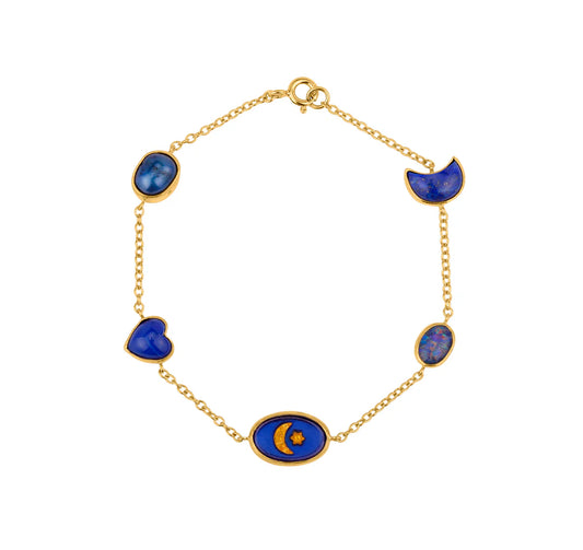 GRAINNE MORTON Lapis Five Mini Charm Bracelet
