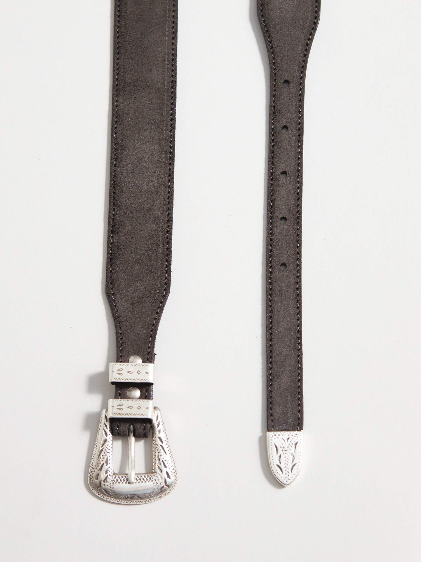 UNCOMMON MAN Bark Brown Suede Western Belt