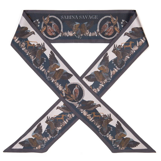 SABINA SAVAGE Cave Canem Silk Ribbon Scarf