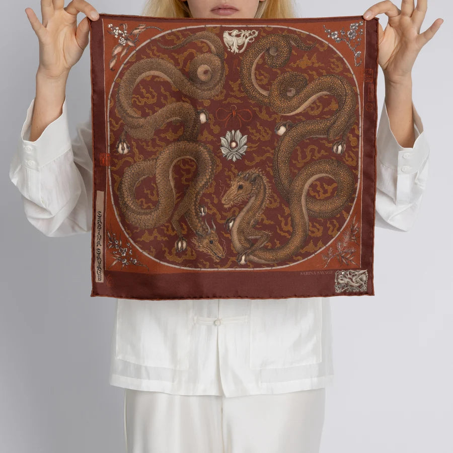 SABINA SAVAGE Chasing The Pearl Silk Scarf