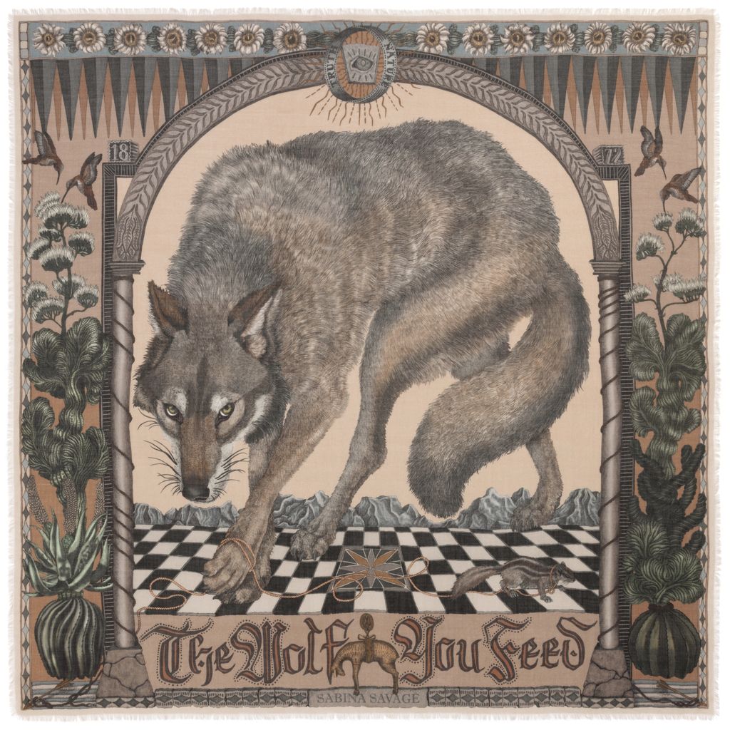 SABINA SAVAGE The Wolf You Feed Cashmere Scarf