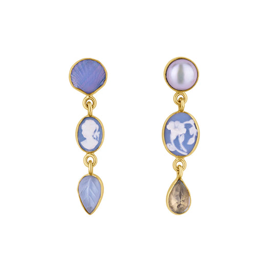 GRAINNE MORTON Topaz Three Charm Moving Drop Earrings