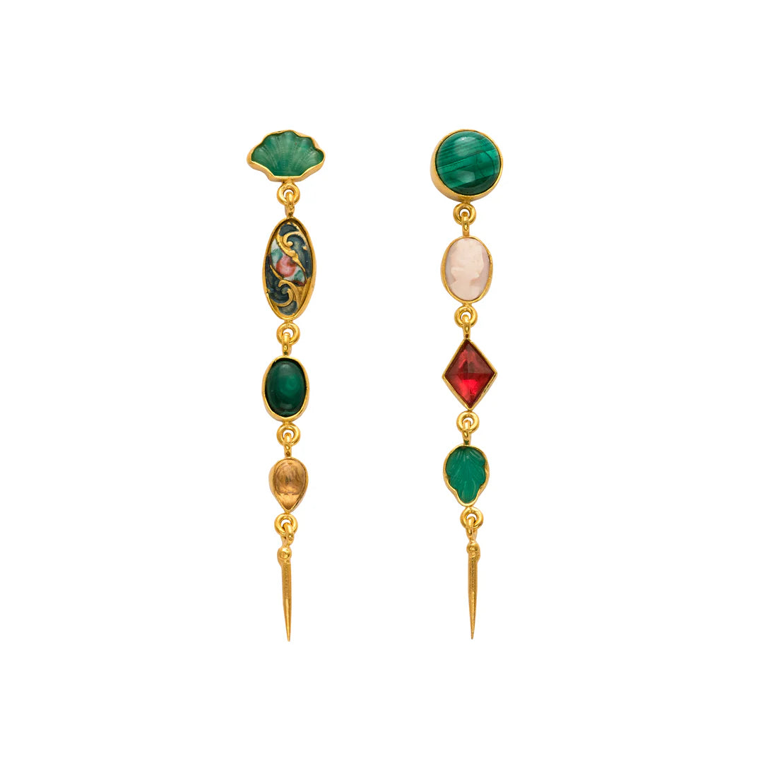 GRAINNE MORTON Four Charm Victorian Drop Earrings