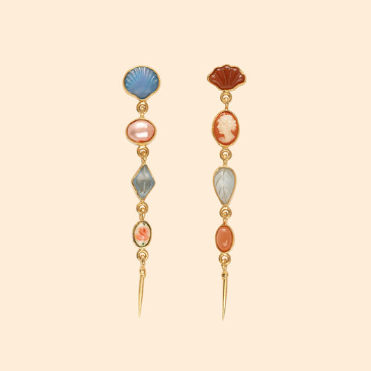 GRAINNE MORTON Four Charm Victorian Drop Earrings