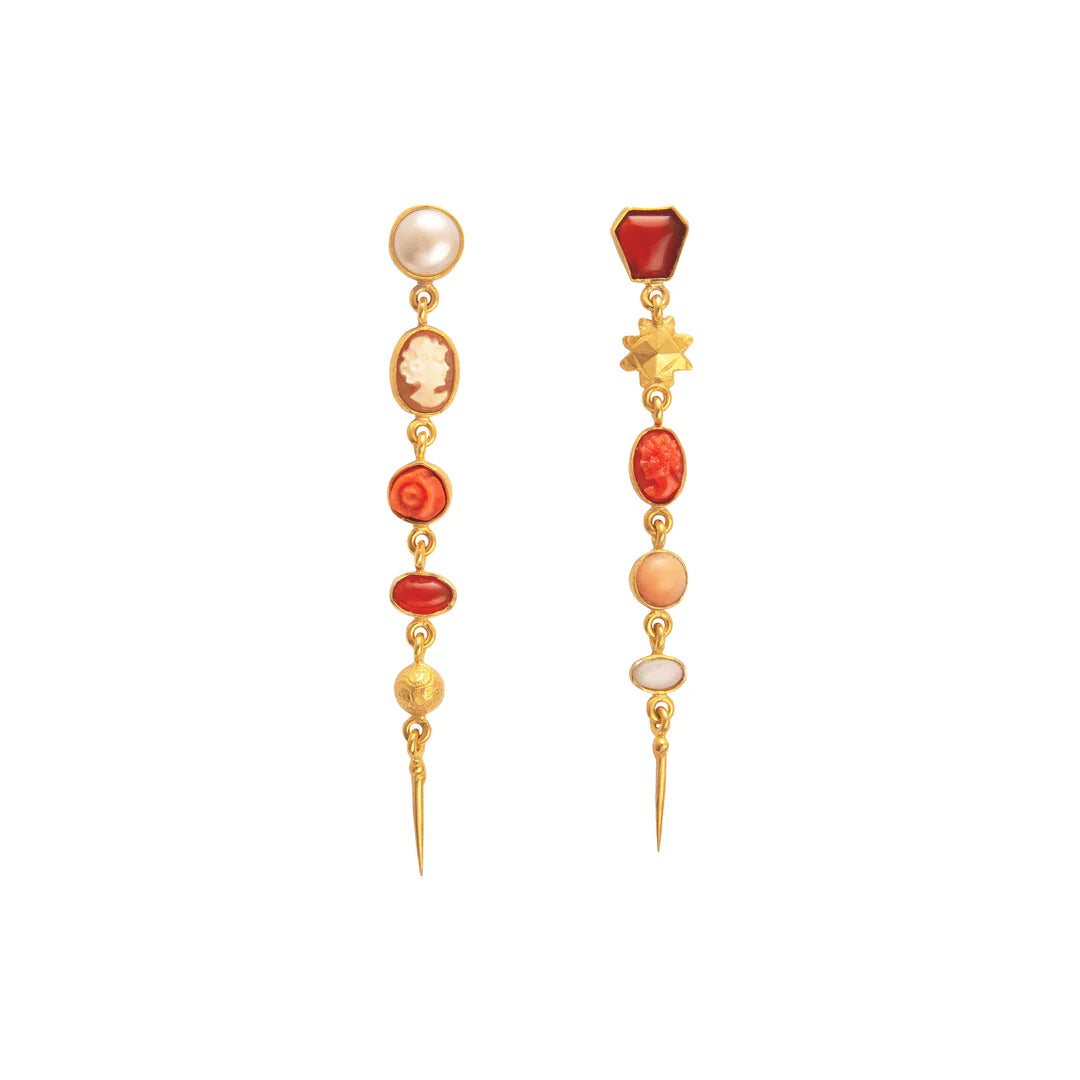 GRAINNE MORTON Five Charm Victorian Drop Earrings