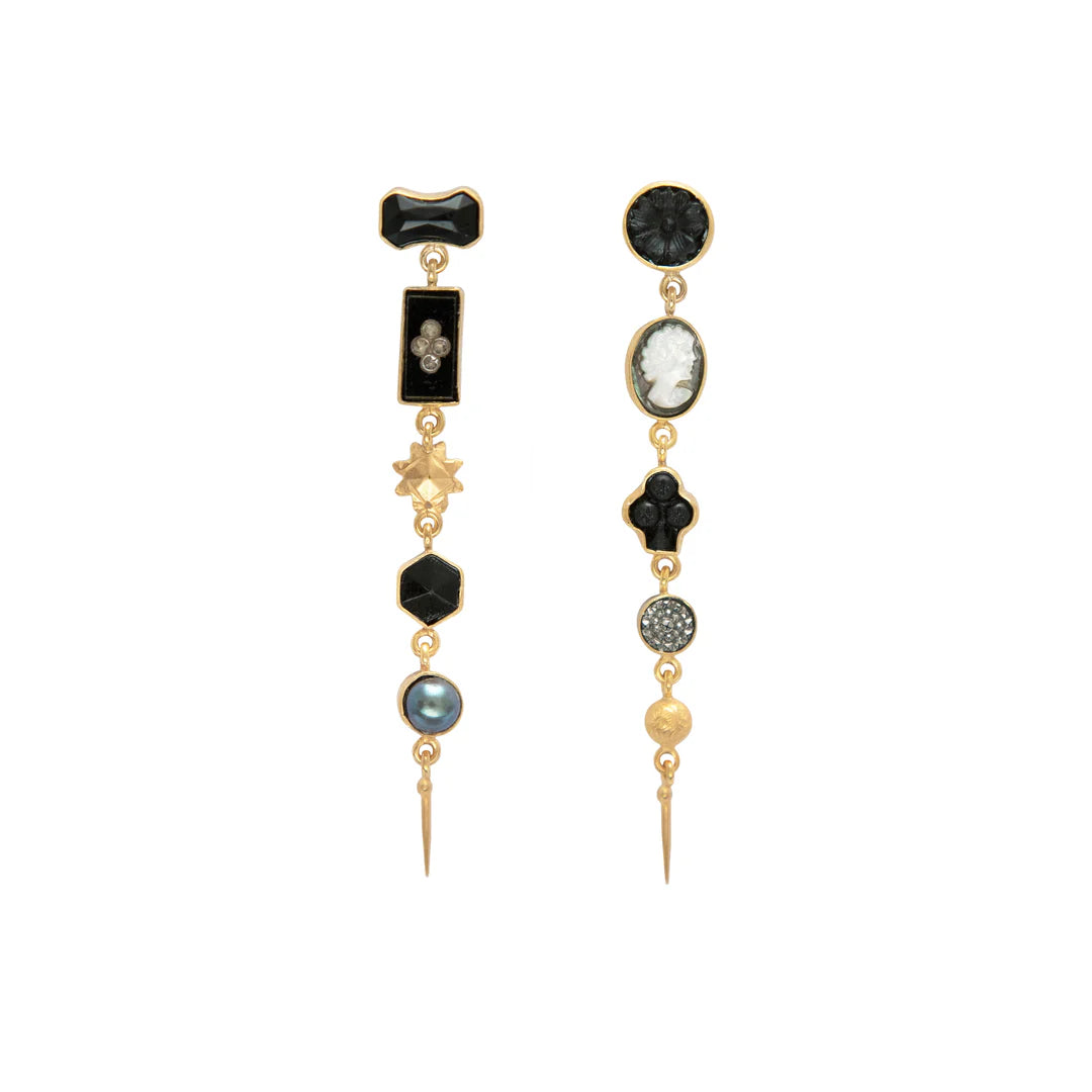 GRAINNE MORTON Five Charm Victorian Drop Earrings