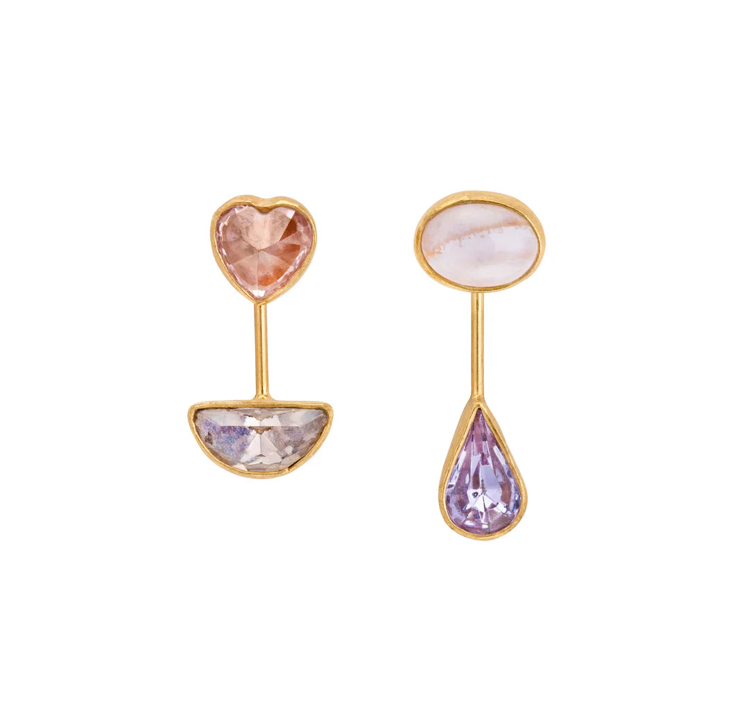 GRAINNE MORTON Blue Lace Agate Detachable Drop Earrings