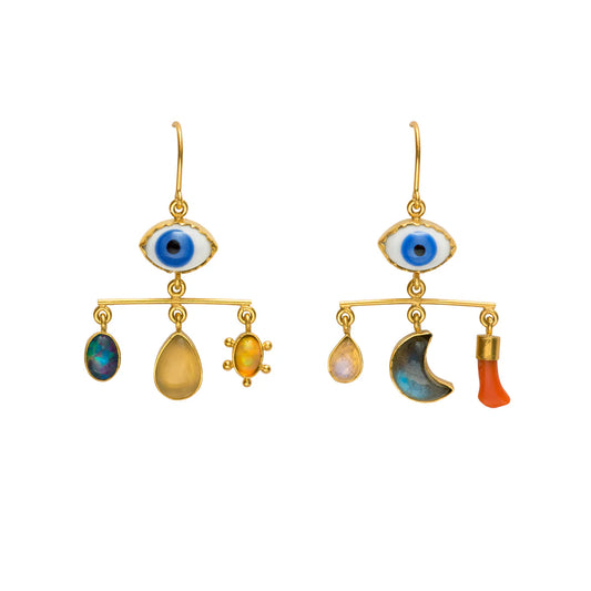 GRAINNE MORTON Blue Eye Balance Drop Earrings