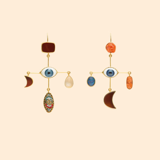 GRAINNE MORTON Eye Cross Drop Earrings