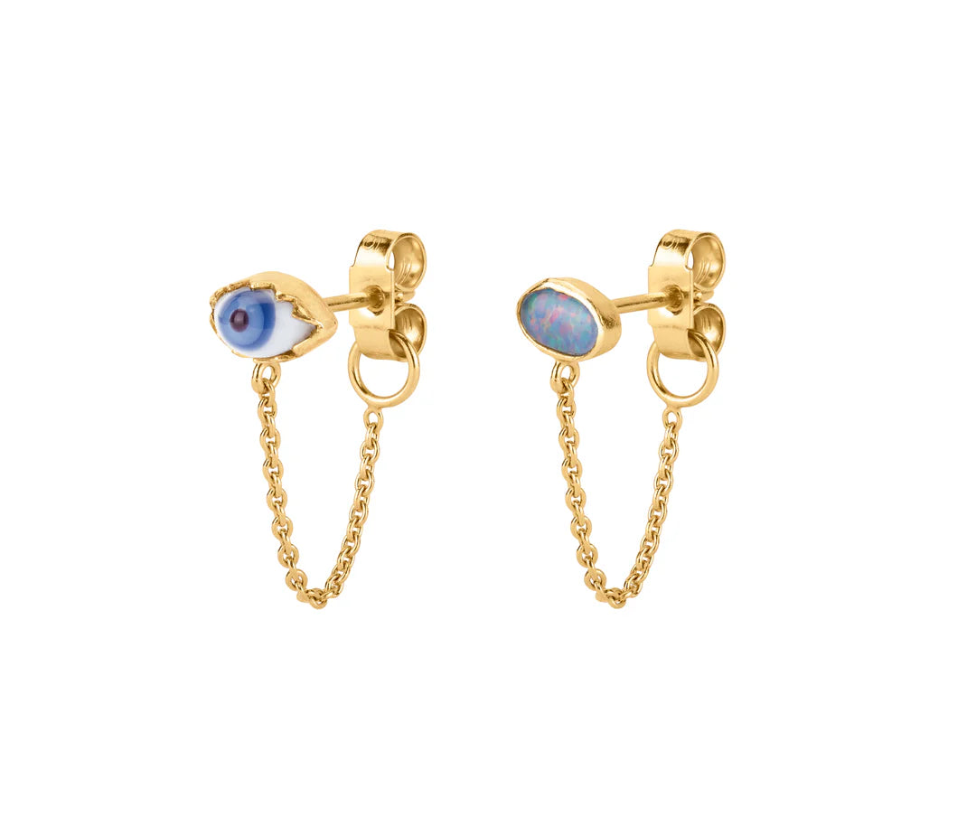 GRAINNE MORTON Mismatched Chain Stud Earrings