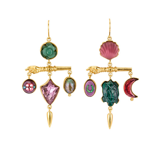 GRAINNE MORTON Victorian Pointing Hand Balance Drop Earrings