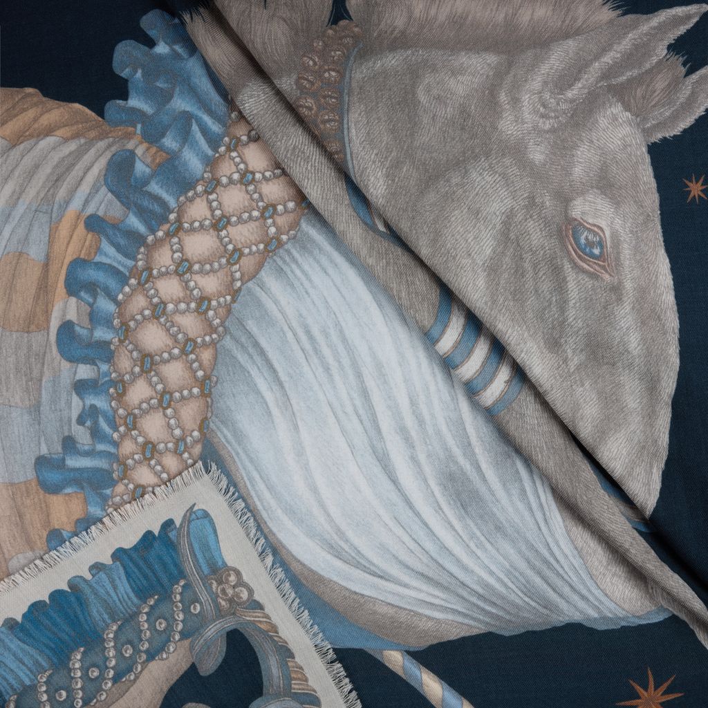 SABINA SAVAGE The Celestial Steed Wool Silk Scarf