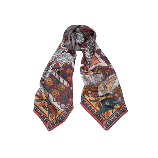 SABINA SAVAGE Tipu's Hound Large Silk Scarf